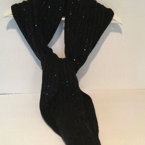 INC International Concepts Black Knitted Sequin Scarf 6 x 1 Feet Long